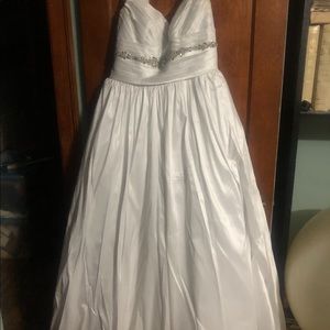 White beaded wedding dress